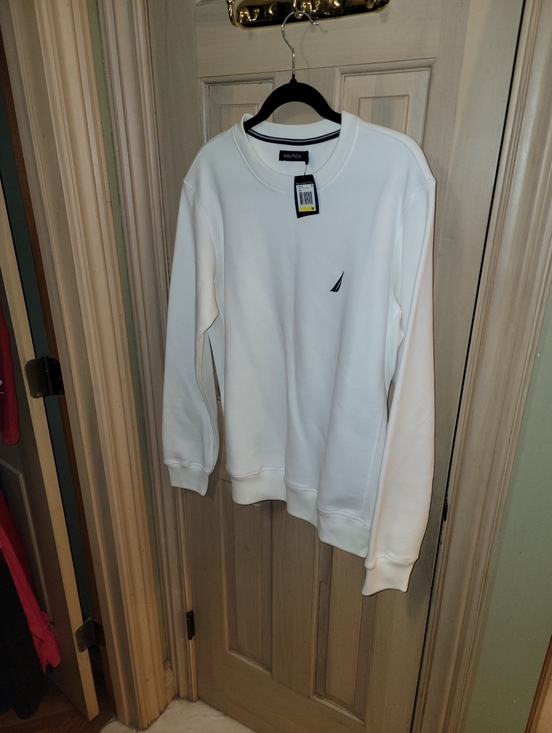 Nautica Other - NWT Nautica Men's SZ M White Crewneck Pullover with Navy Logo